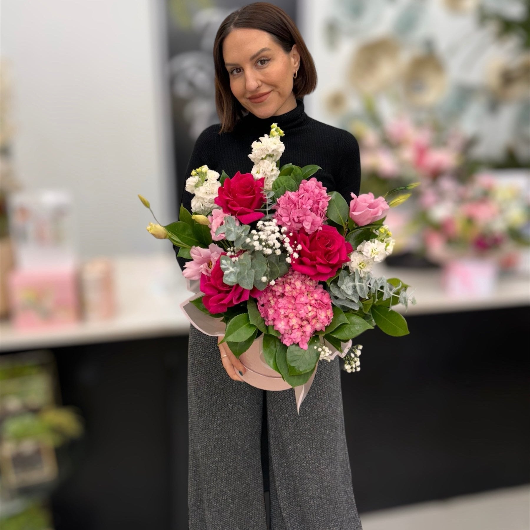 Glamour in Pink Luxe Arrangement - The Bloom Room 