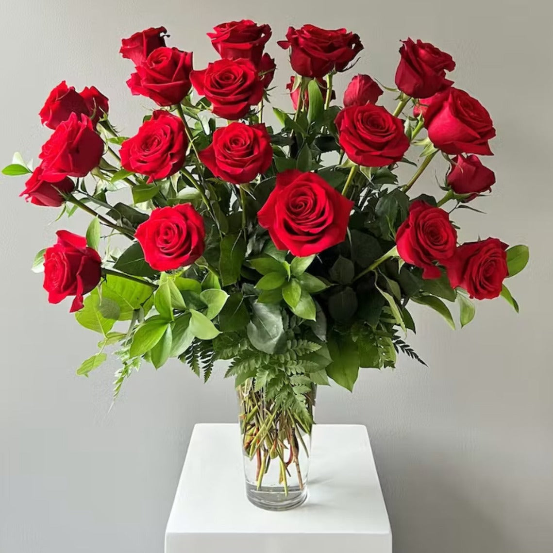 Romantic Red Roses in a Vase - The Bloom Room 